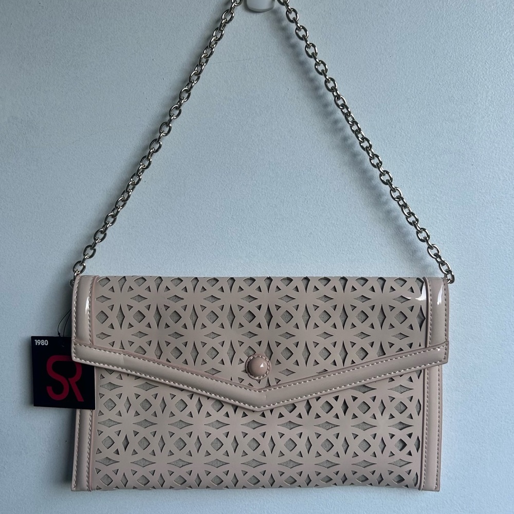Sondra Roberts Taupe Cutout Clutch